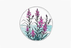 ocean and fireweed tattoo idea