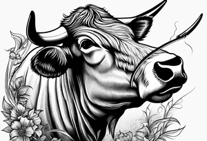 hunting and cows and bulls and fishing and love tattoo idea