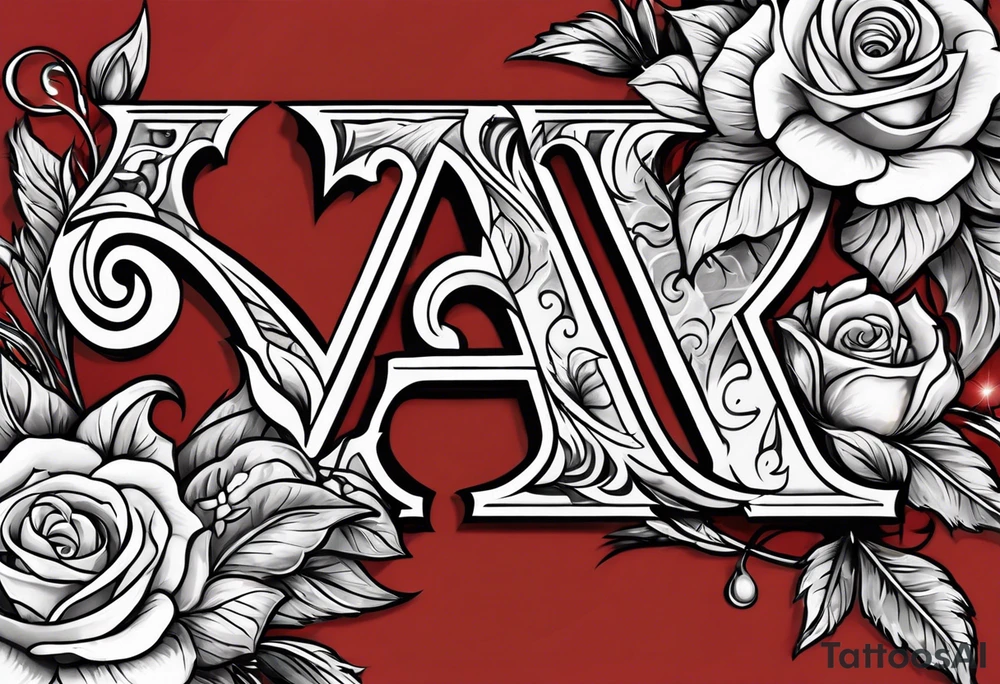 the letters A and R tattoo idea