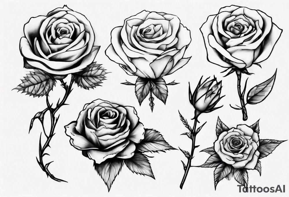 rosas con espinas tattoo idea