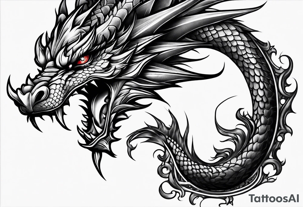 Dragon face tattoo idea