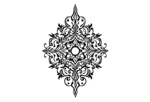 mytical shaman and witch ancient ornament with rhyme tattoo idea
