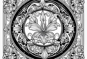 Fine line 
Circular Art nouveau foxglove tattoo idea