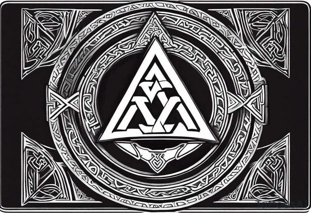 Valhalla shield valknut sword axe tattoo idea