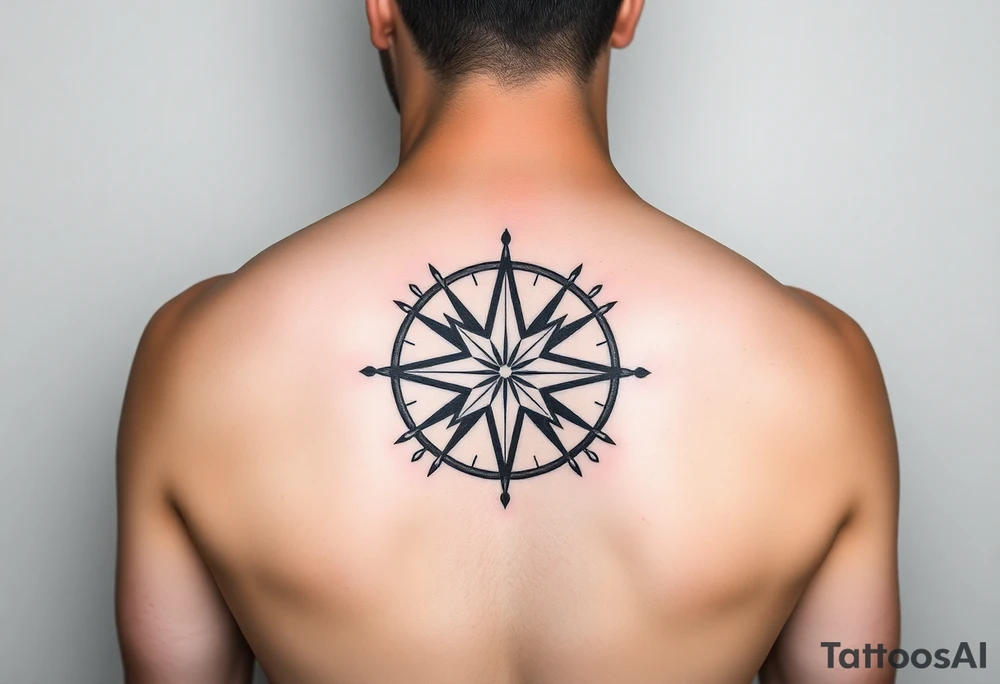 Double layered Compass rose tattoo idea
