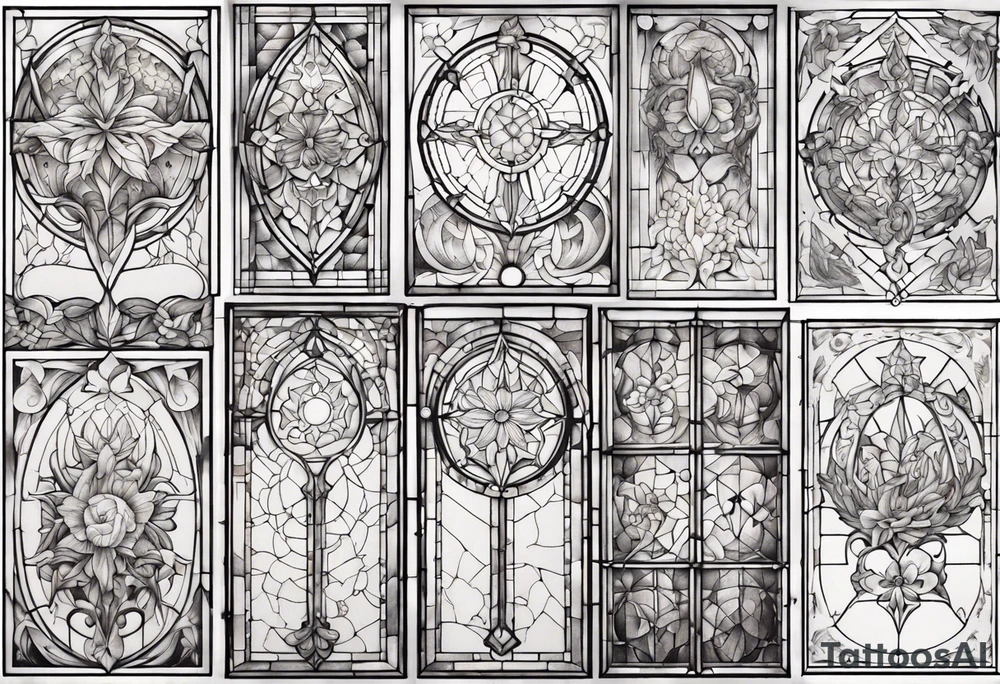 Stained glass window tattoo idea