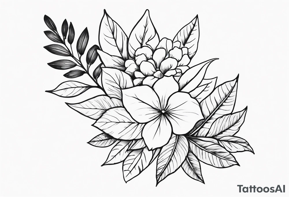leaves around the forearm with flowers tattoo idea