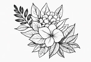 leaves around the forearm with flowers tattoo idea