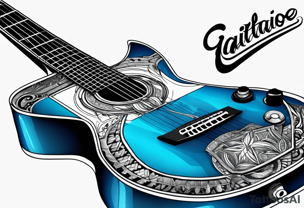 guitar blue tattoo idea