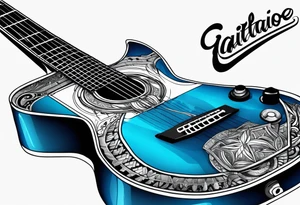 guitar blue tattoo idea