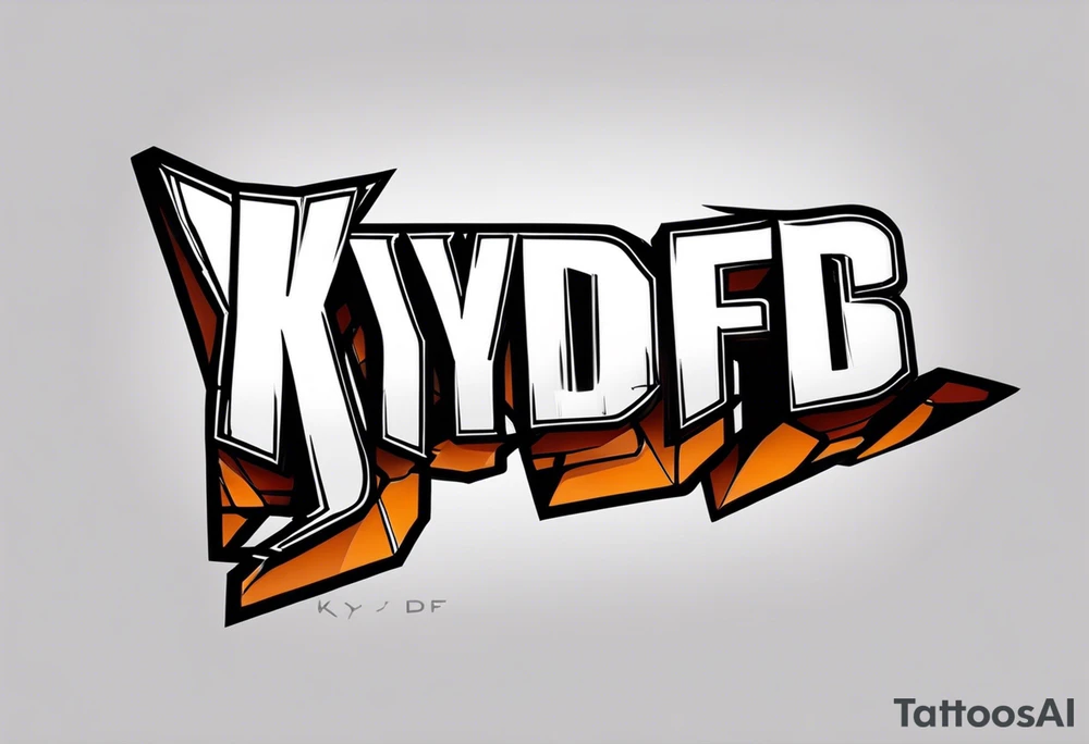 “KYDF” in borderlands font tattoo idea