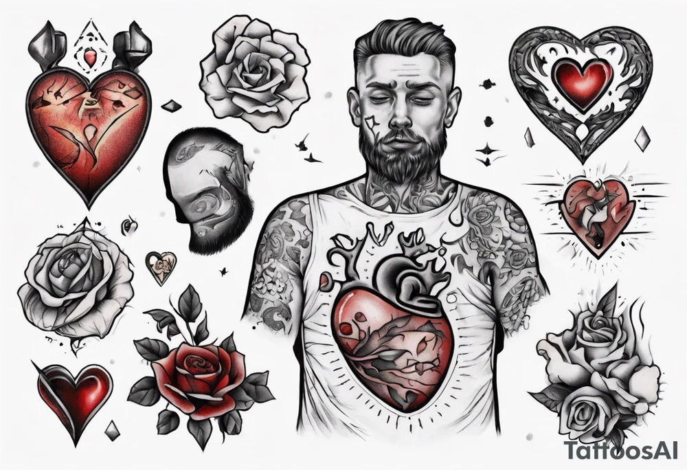 man getting a tattoo on his heart tattoo idea