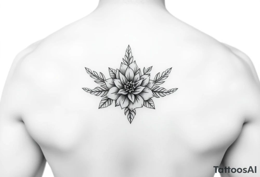 Make something similar to this. It should be a small, unique floral design. tattoo idea