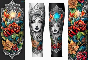 Full leg tattoo sleeve square tattoo idea