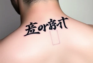 Eternity in
 font Japanese style going down on neck tattoo idea