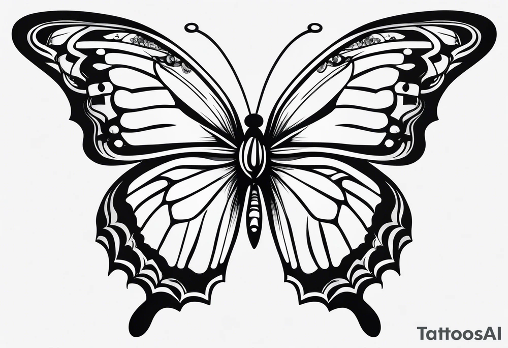Line butterfly tattoo idea