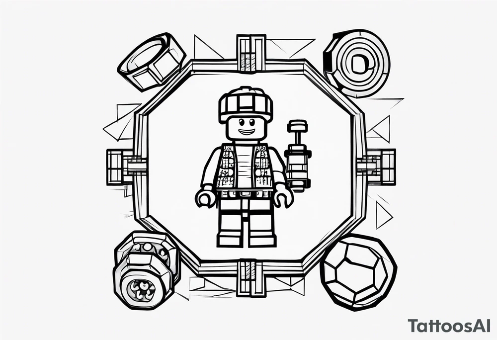 Lego and fitness tattoo idea