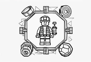 Lego and fitness tattoo idea