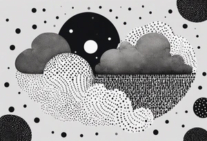 Geometric clouds tattoo idea