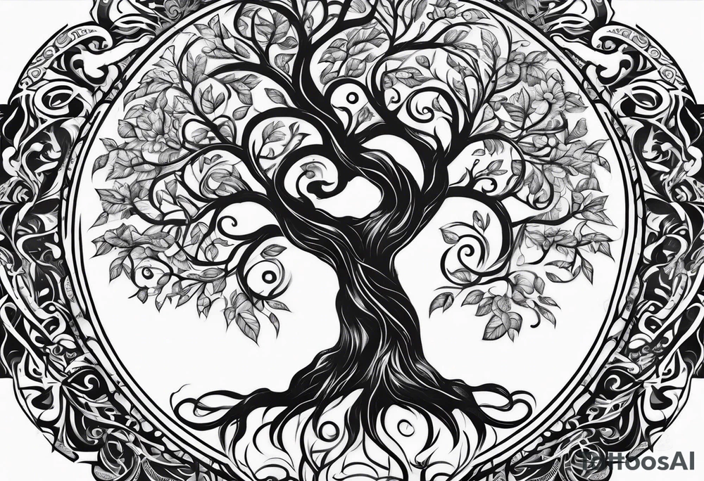 Family tree with names tattoo idea