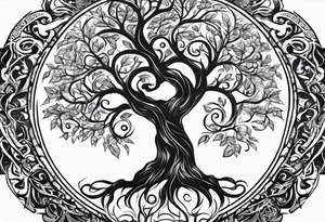 Family tree with names tattoo idea