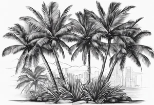 Palm tree tricep tattoo idea