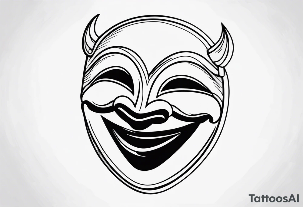 Laughing mask tattoo idea