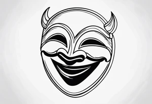 Laughing mask tattoo idea