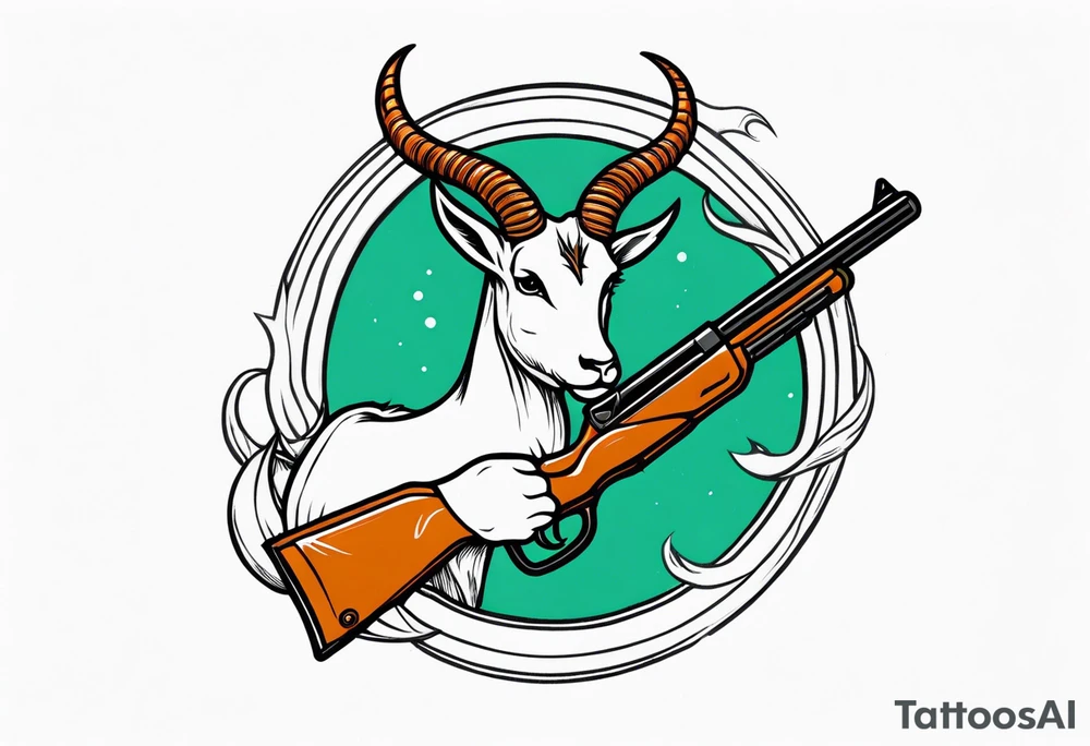 capricorn with shotgun tattoo idea