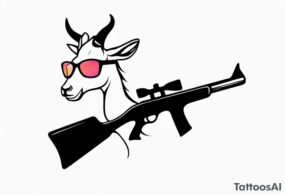 capricorn with sunglasses and shotgun tattoo idea