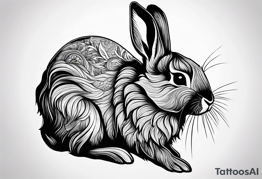 Bunny rabbit with Kirsty R written underneath tattoo idea Bunny rabbit with Kirsty R written underneath tattoo idea