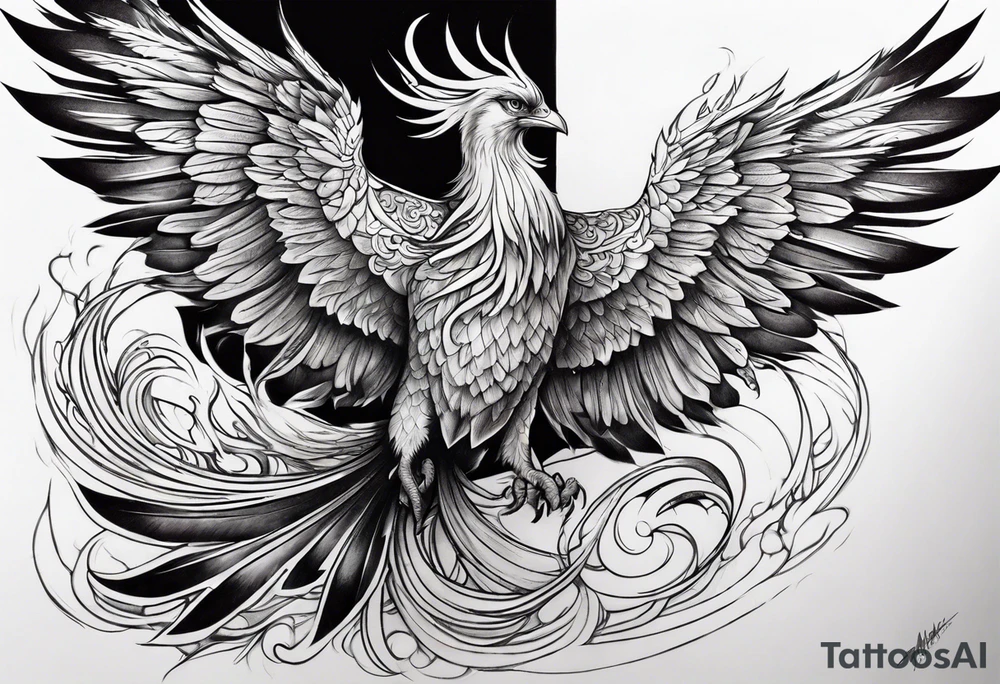 Full color phoenix half sleeve tattoo idea