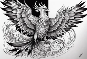 Full color phoenix half sleeve tattoo idea