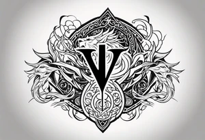 Valhalla sword  dragon lion tattoo idea