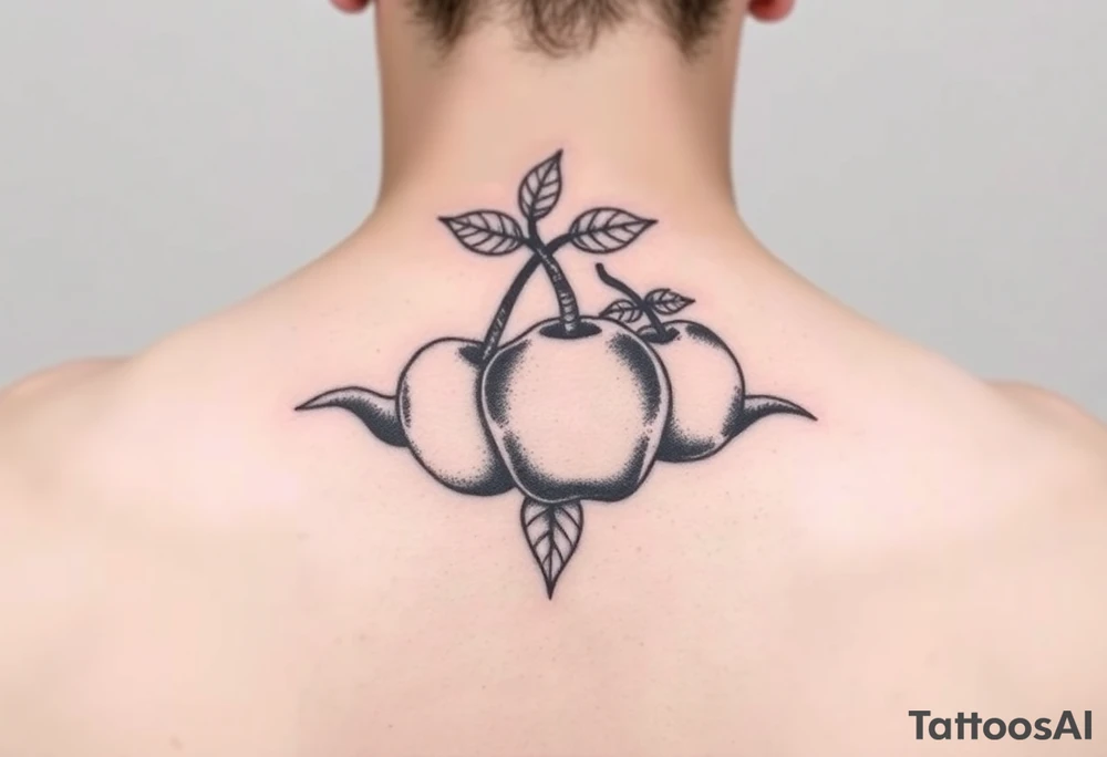 fruits space apples tattoo idea