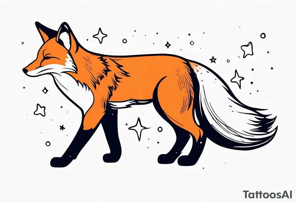 fox looking at the stars tattoo idea