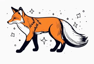 fox looking at the stars tattoo idea