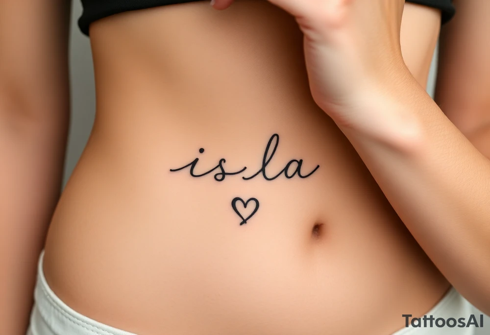 isla with a heart at the end of the a tattoo idea
