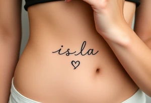 isla with a heart at the end of the a tattoo idea