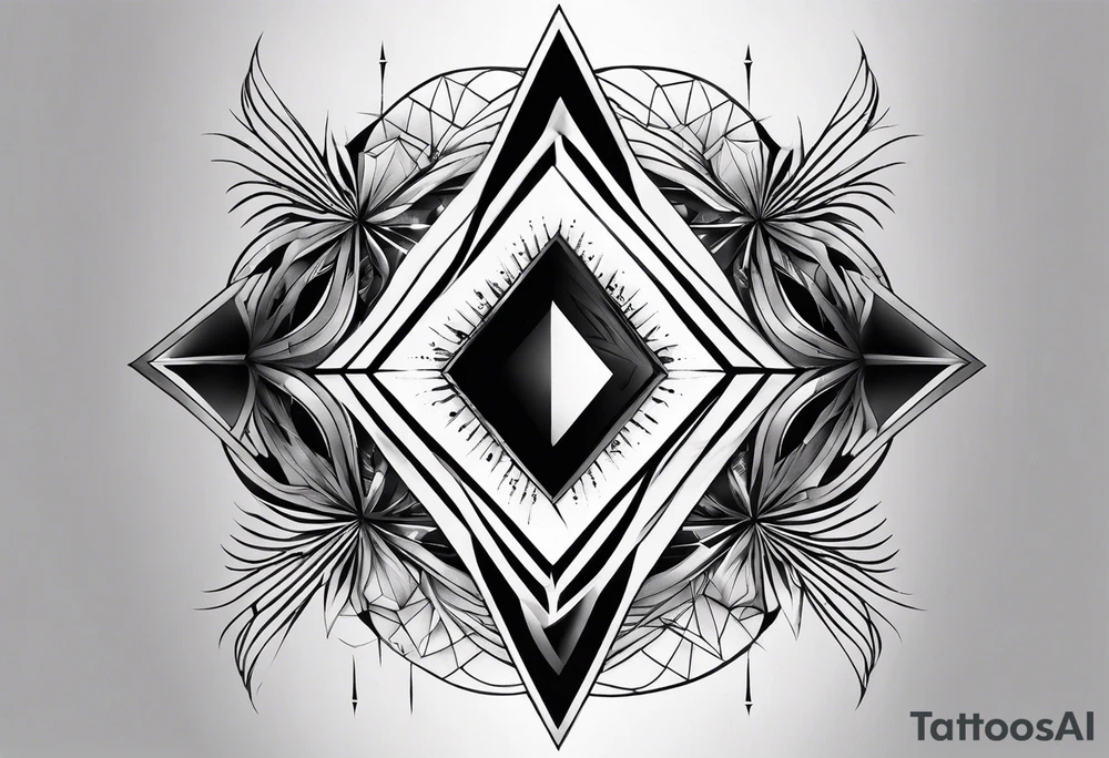multiple triangle portals to fantasy world, forearm tattoo tattoo idea