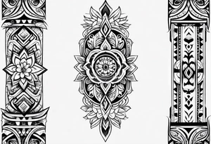 tribal patterns and flowers for forearm tattoo idea