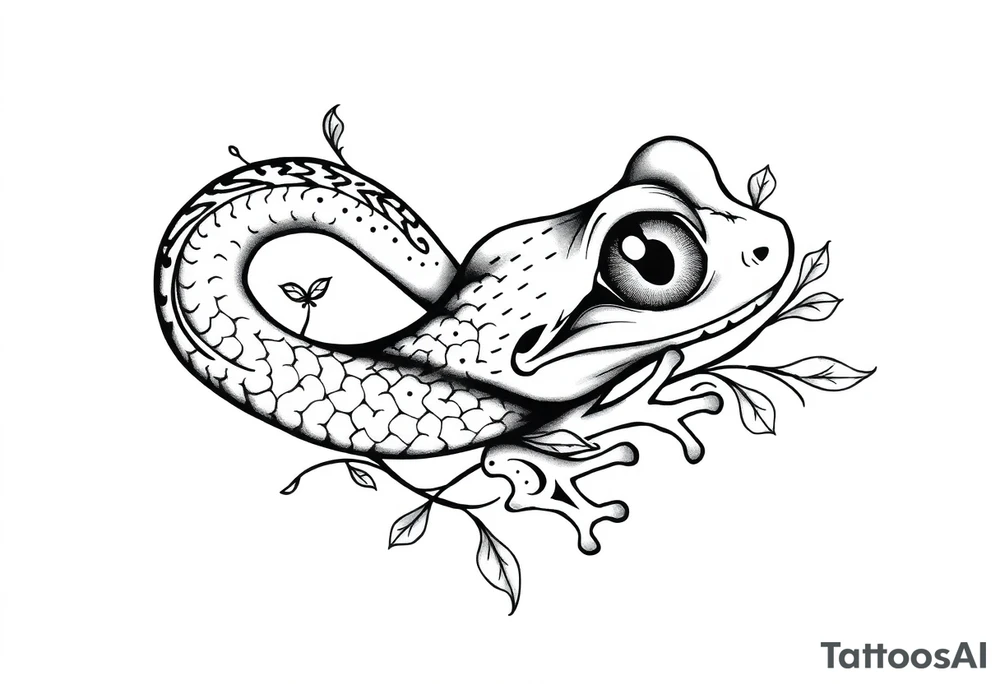 snake frog and eyeball tattoo idea