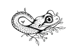 snake frog and eyeball tattoo idea