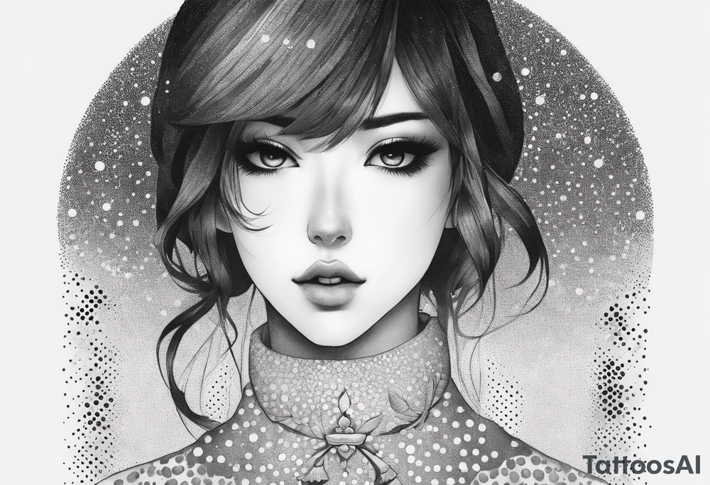 anime girl tattoo idea