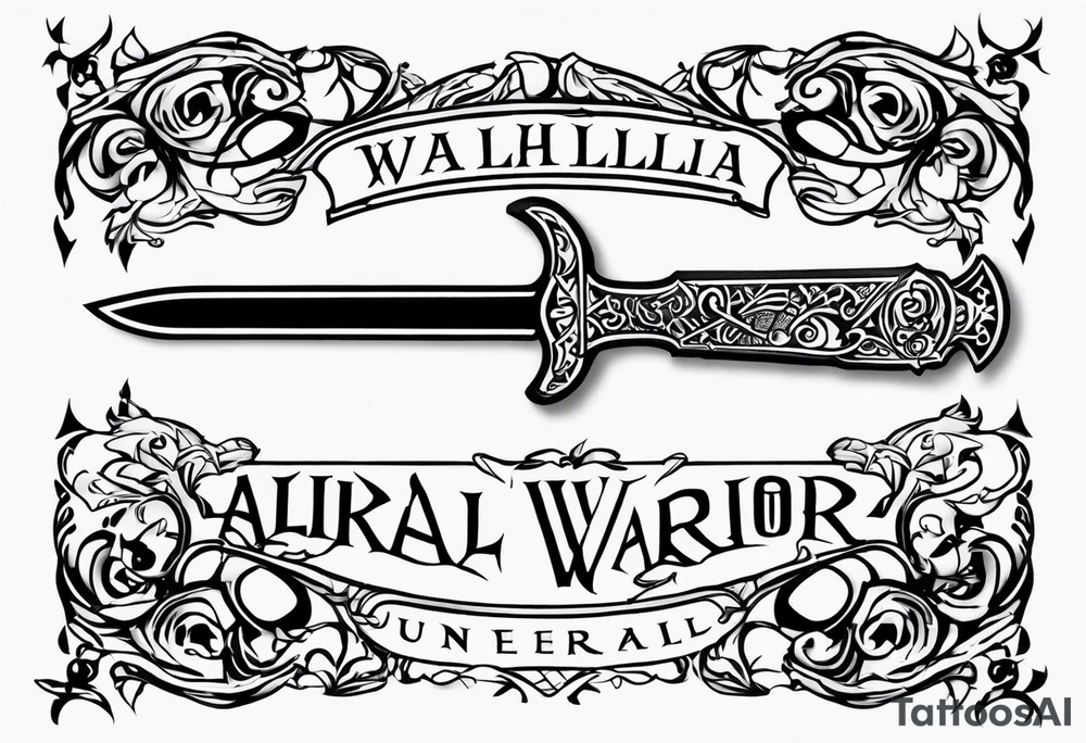 Valhalla sword warrior funeral tattoo idea