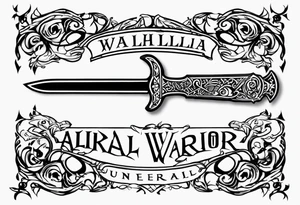 Valhalla sword warrior funeral tattoo idea