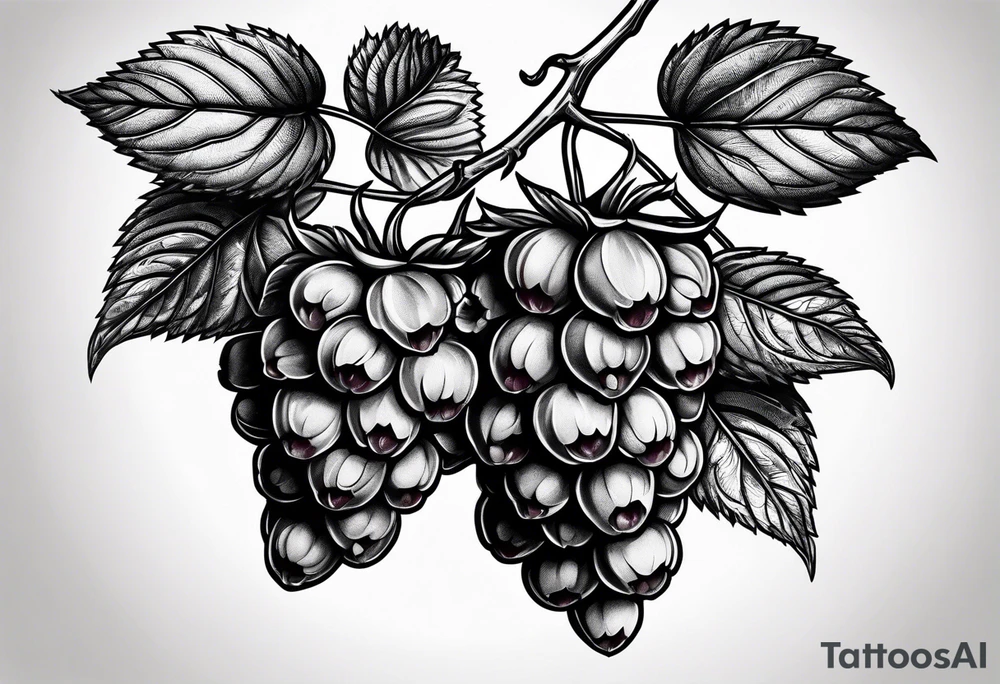 a long raspberry branch that is hanging upside down tattoo idea