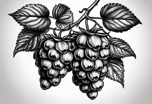 a long raspberry branch that is hanging upside down tattoo idea