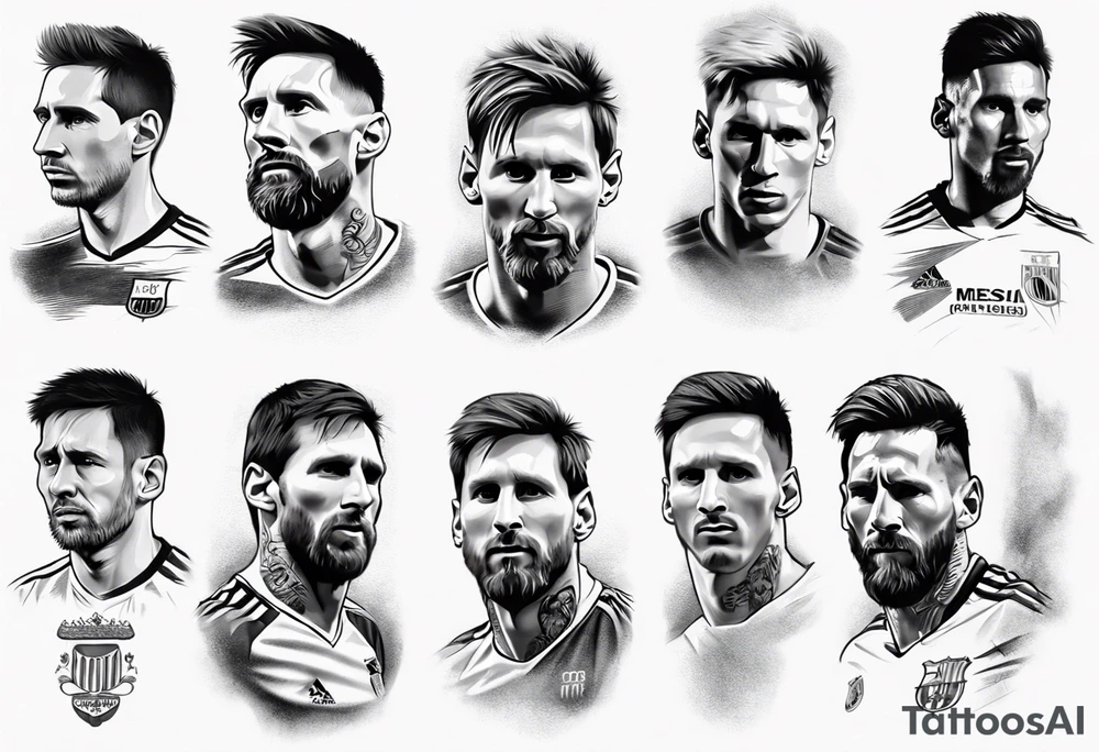 Icons portraits 
ARM SLEEVE 
REALISTIC
lionel messi tattoo idea