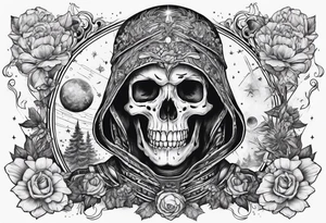 Universe with a skeleton tattoo idea